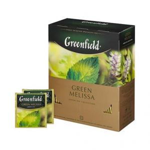 Чай Гринфилд Green Melissa травяной пачка 100х1.5