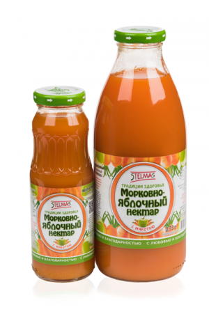 Стэлмас морковно-яблочный сок 0,25 л в уп.18 шт (под заказ 1-2 дня)